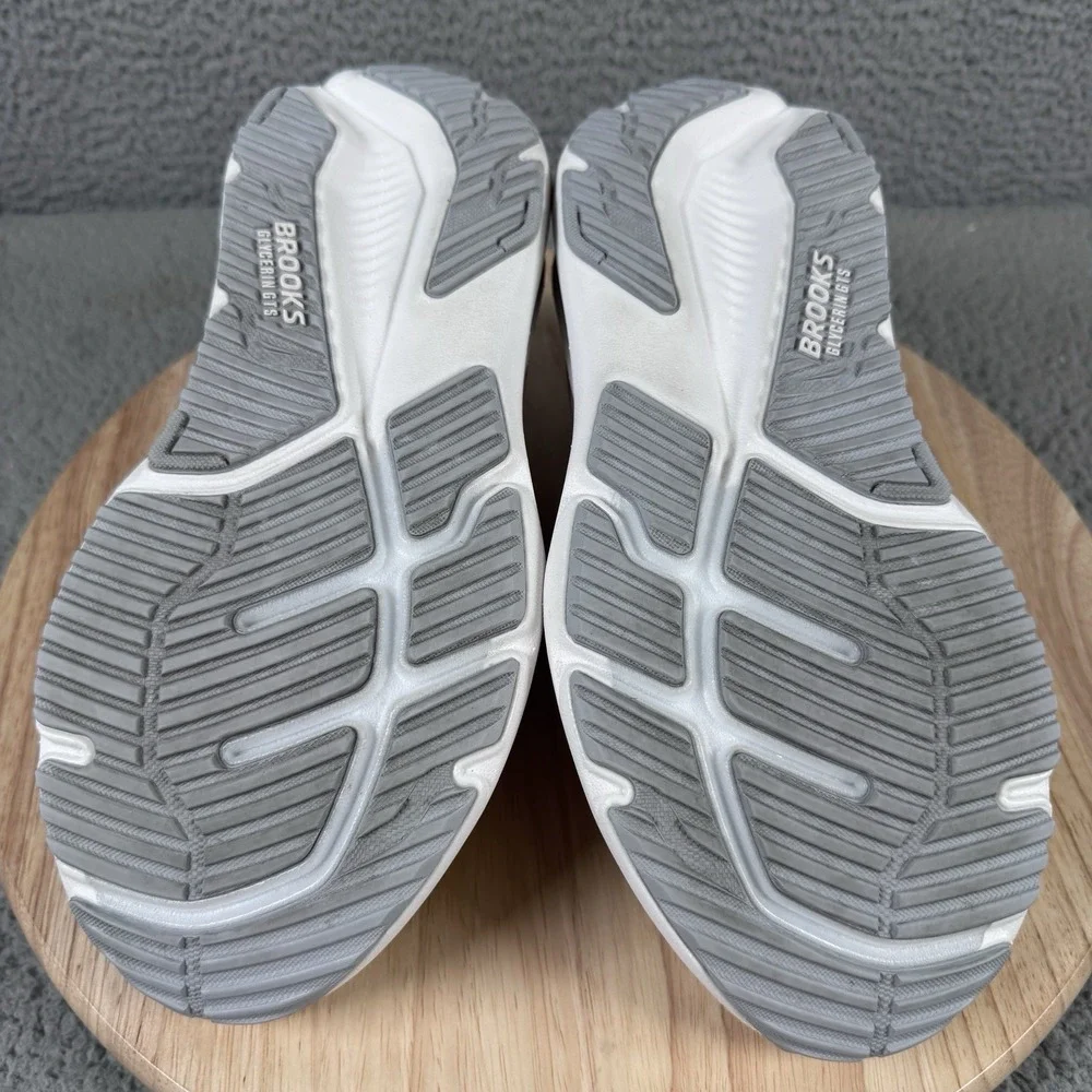 Brooks Glycerin GTS 23 Womens 9.5 B White Harbor Mist Running Shoes 1204921B133